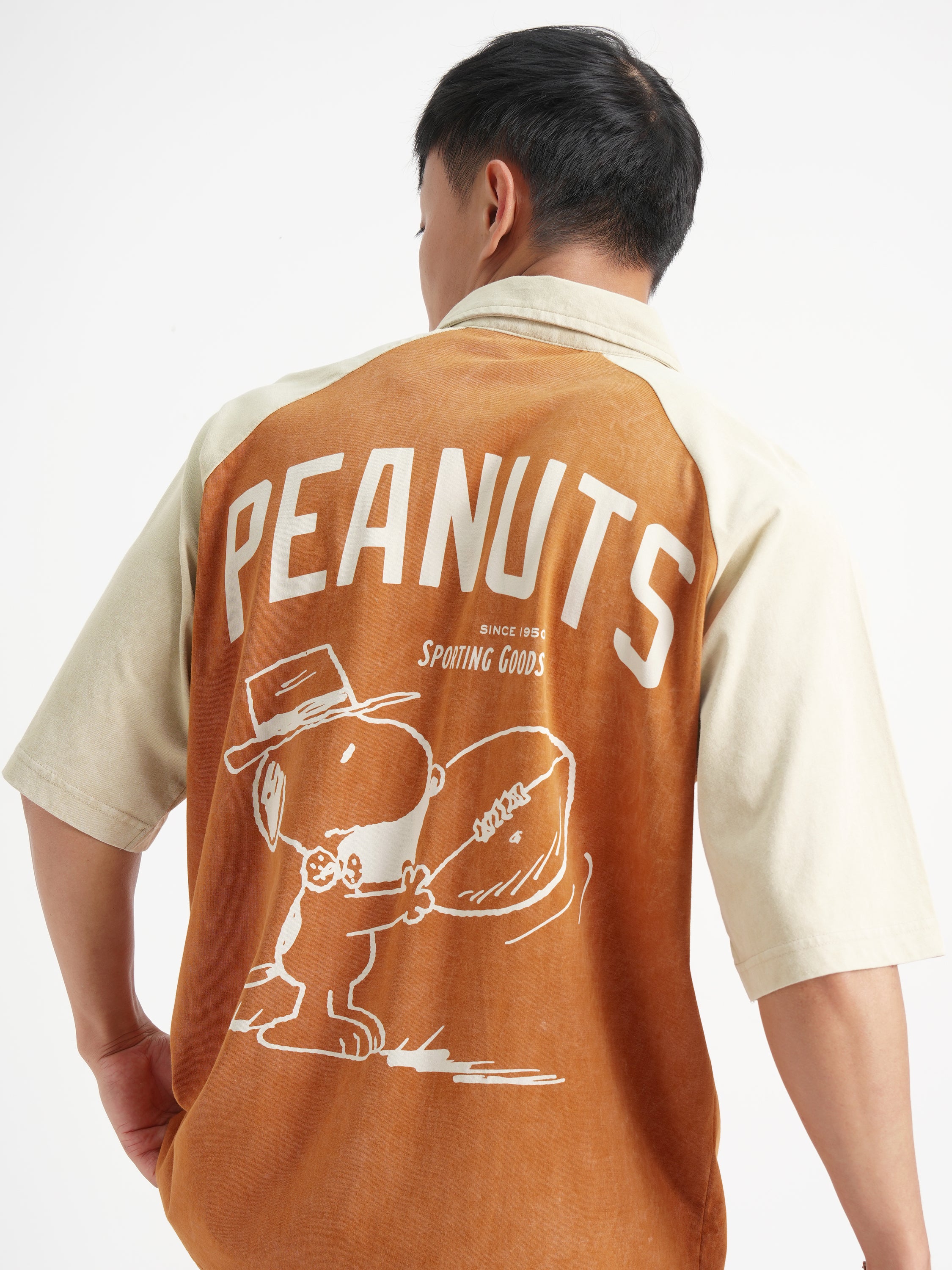 Highlander Men Rust Peanuts Printed Polo Collar T-Shirt - Rust - Image 1