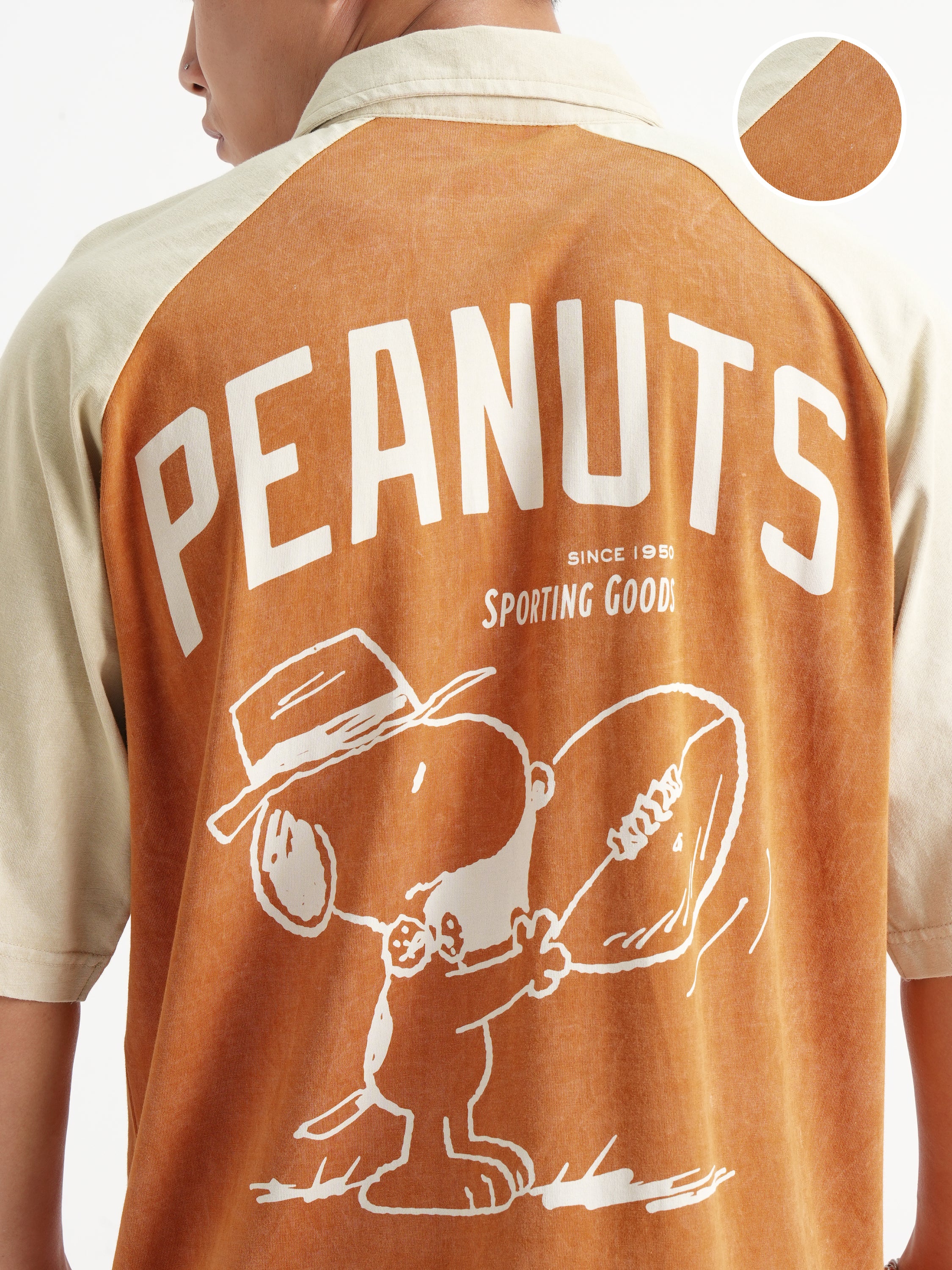 Highlander Men Rust Peanuts Printed Polo Collar T-Shirt - Rust - Image 5