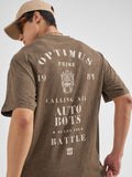 Highlander Men Khaki Transformers Printed Round Neck T-Shirt