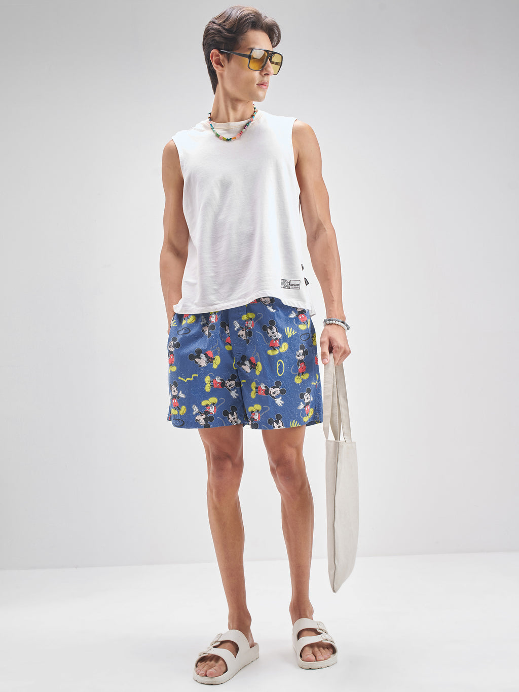 Disney By Highlander Men Blue Mickey Mouse Cotton Boxers - Blue - Image 2