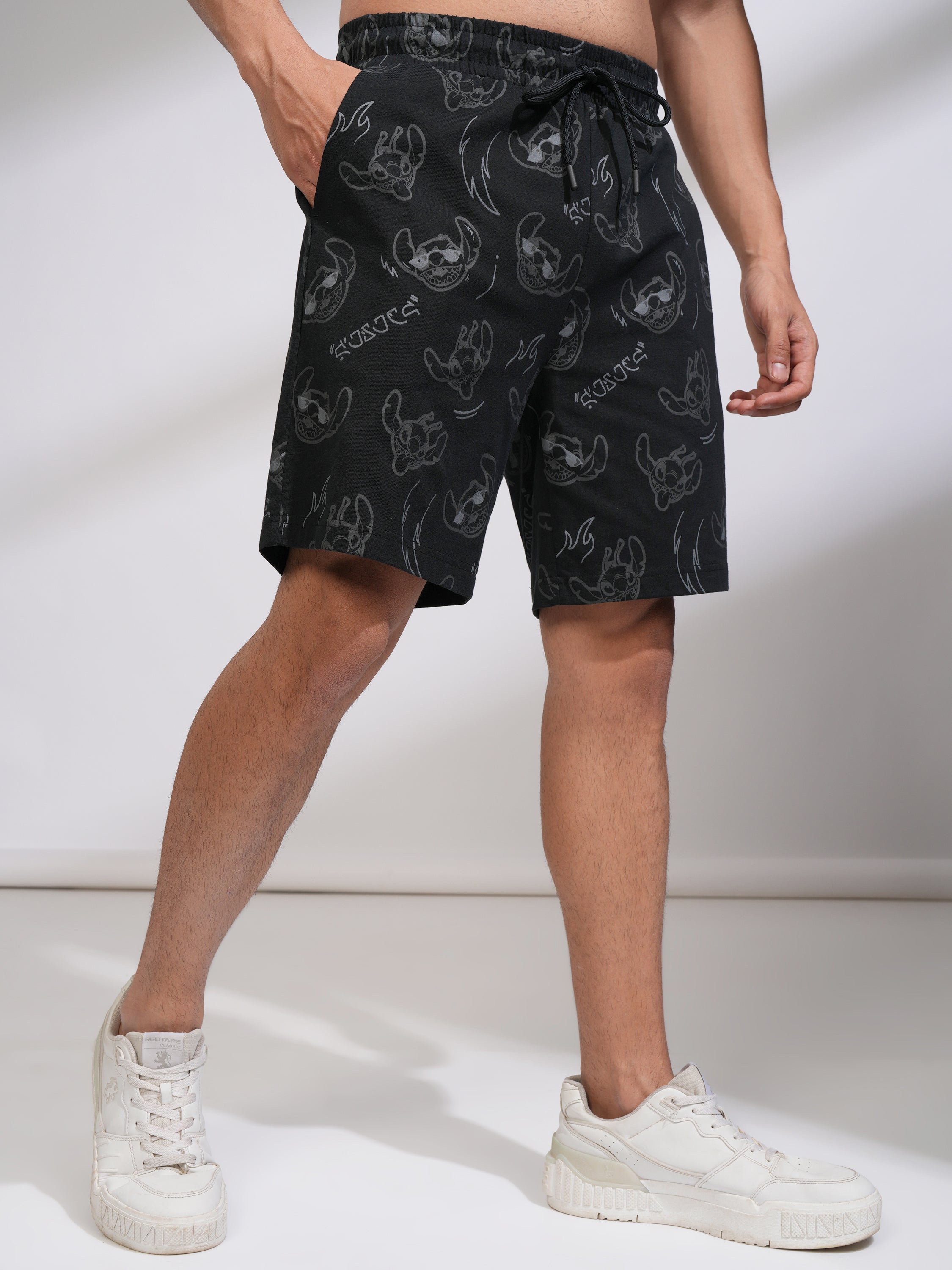 Disney By Highlander Men Black Stitch T-Shirt With Shorts Co-Ords - Black - Image 8