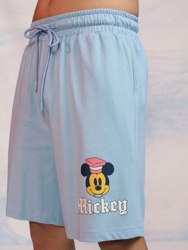 Disney By Highlander Men Blue Mickey Mouse T-Shirt With Shorts Co-Ords - Blue - Image 7