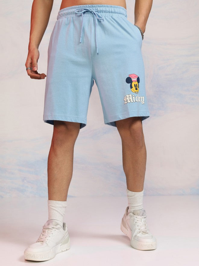 Disney By Highlander Men Blue Mickey Mouse T-Shirt With Shorts Co-Ords - Blue - Image 8