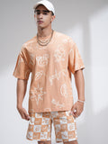 Disney By Highlander Men Rust Mickey And Friends T-Shirt With Shorts Co-Ords - Rust - Image 1