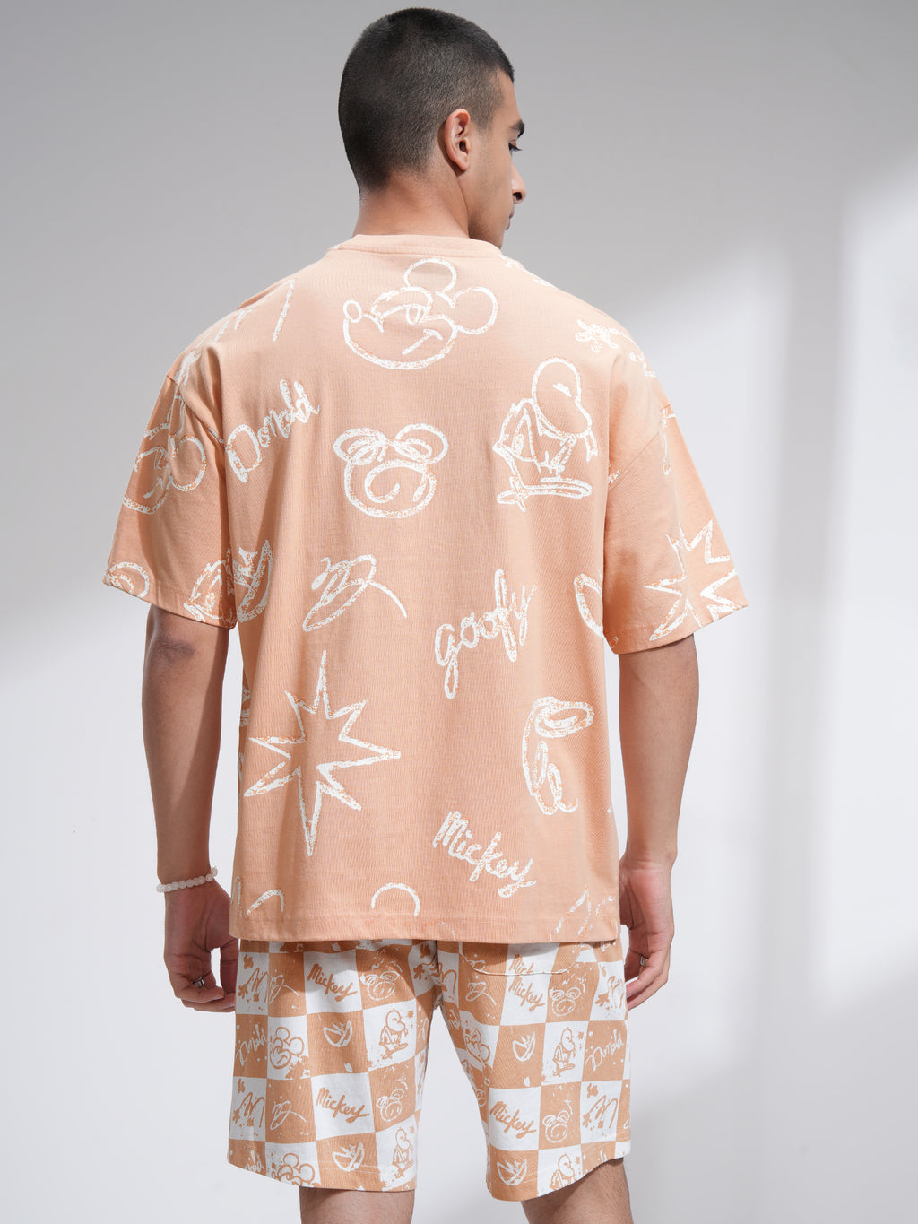 Disney By Highlander Men Rust Mickey And Friends T-Shirt With Shorts Co-Ords - Rust - Image 3