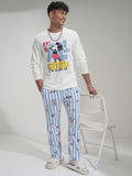 Disney By Highlander Men White Mickey Mouse T-shirt With Trouser Co-Ords - White - Image 1