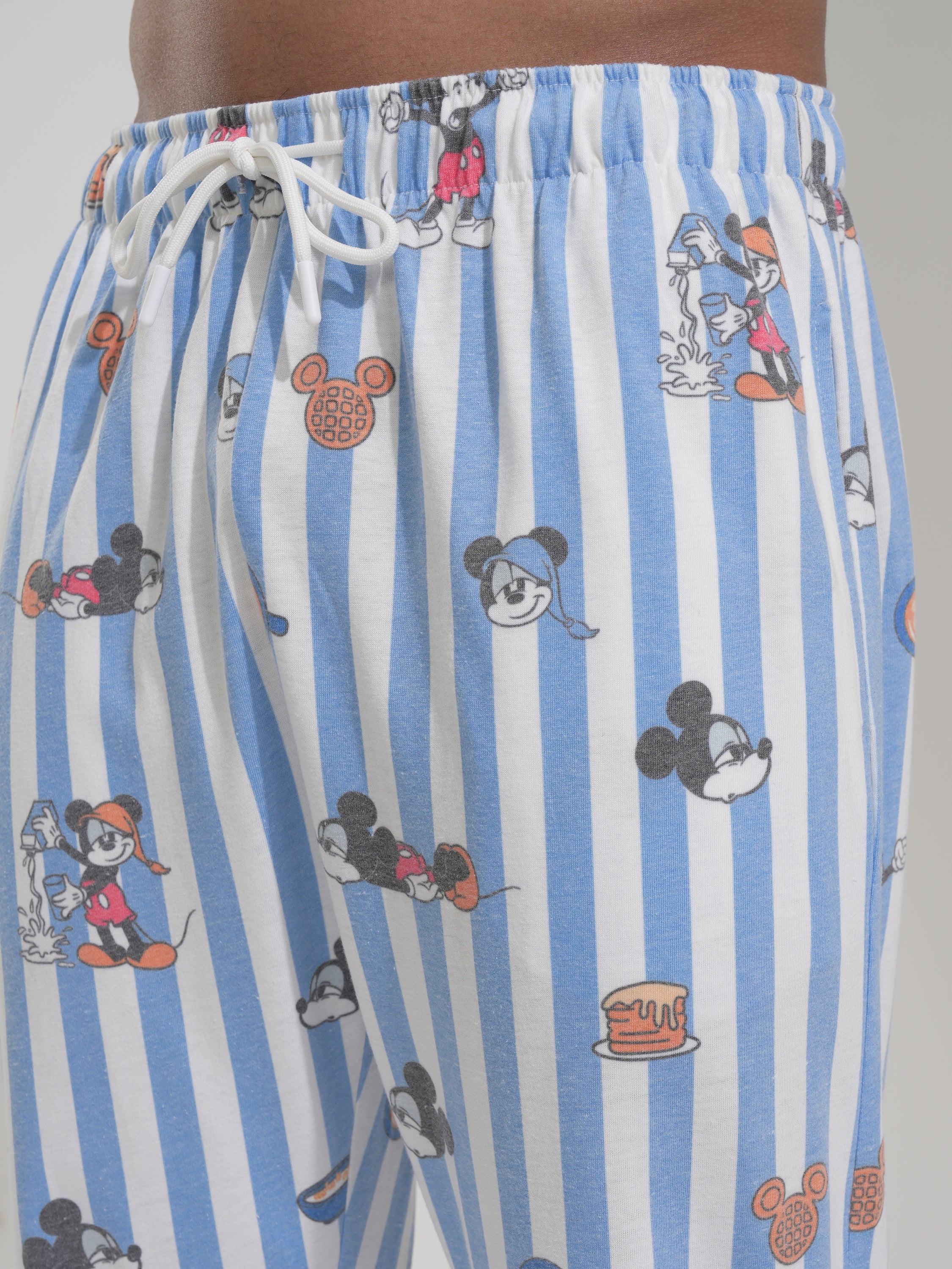 Disney By Highlander Men White Mickey Mouse T-shirt With Trouser Co-Ords - White - Image 6