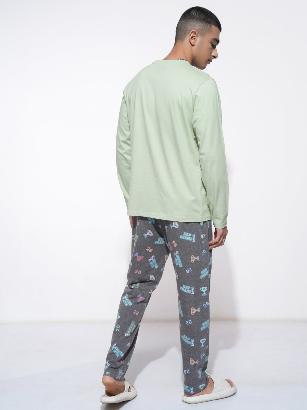 Disney By Highlander Men Green Goofy T-Shirt With Trouser Co-Ords - Green - Image 3