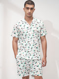 Disney By Highlander Men White Mickey Mouse Shirt With Shorts Co-Ords - White - Image 1