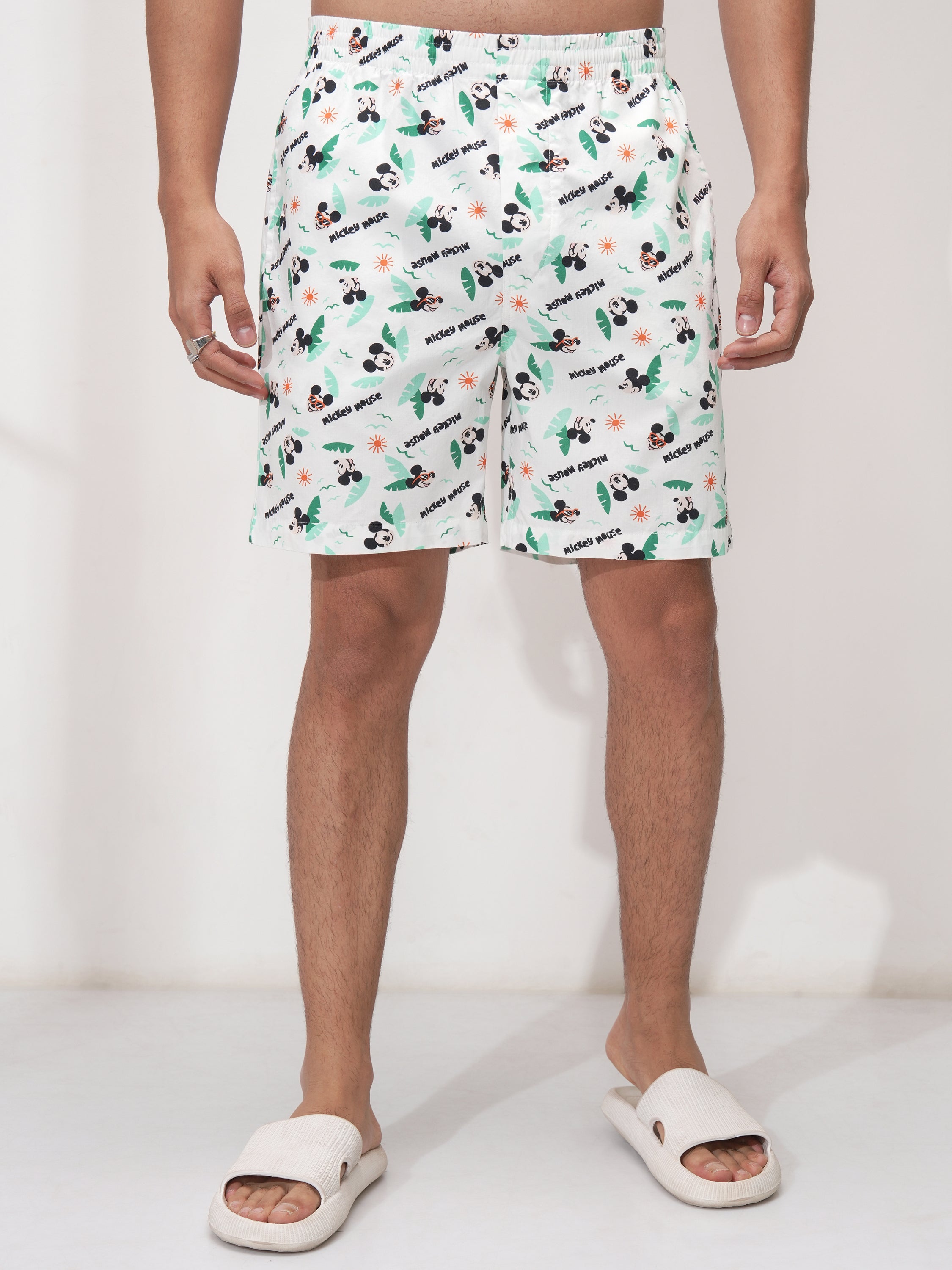 Disney By Highlander Men White Mickey Mouse Shirt With Shorts Co-Ords - White - Image 7