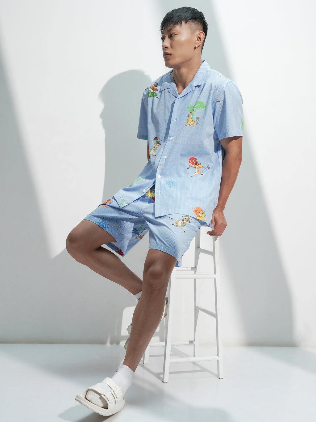 Disney By Highlander Men Blue Lion King Shirt With Shorts Co-Ords - Blue - Image 2