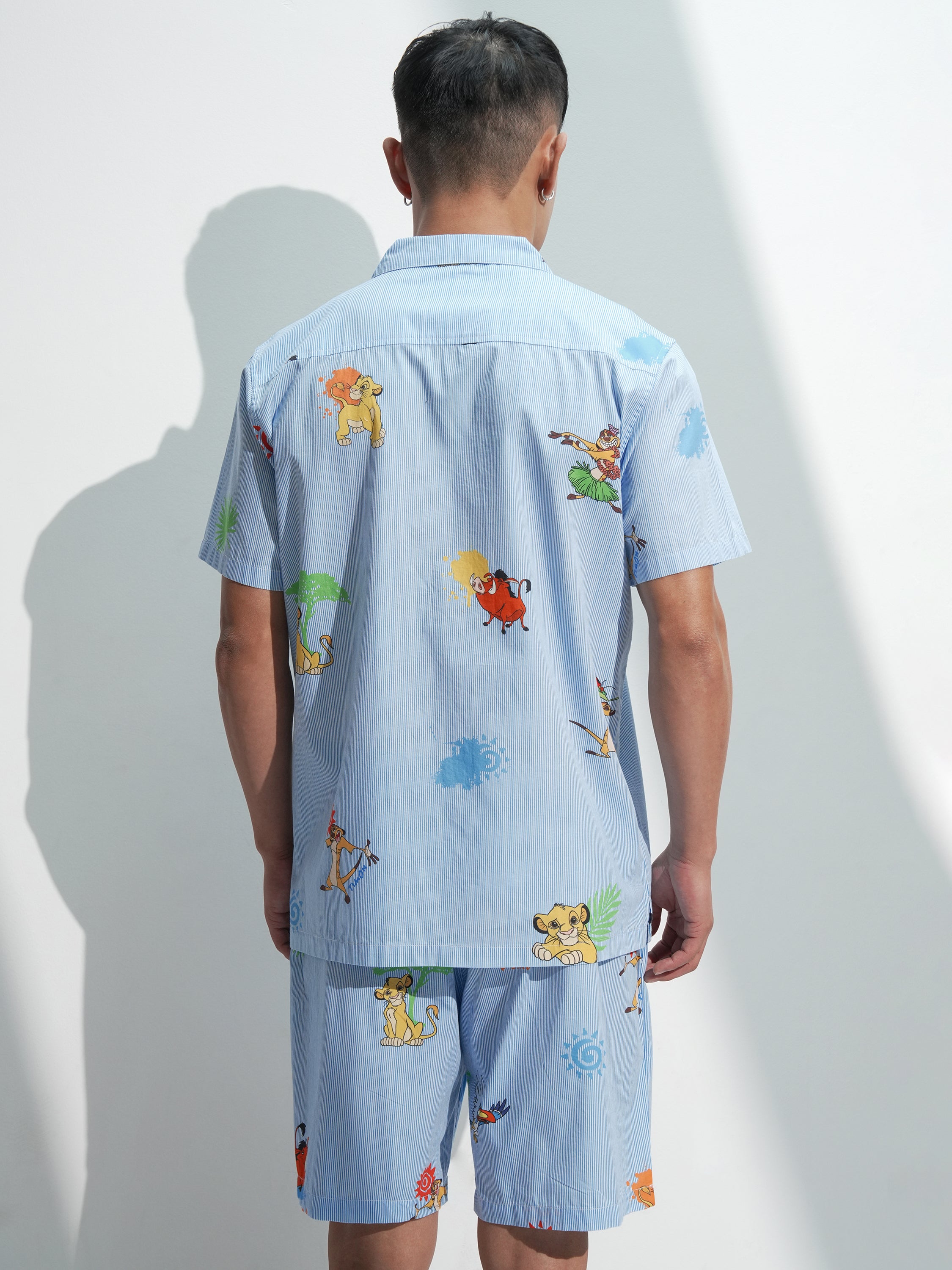 Disney By Highlander Men Blue Lion King Shirt With Shorts Co-Ords - Blue - Image 3