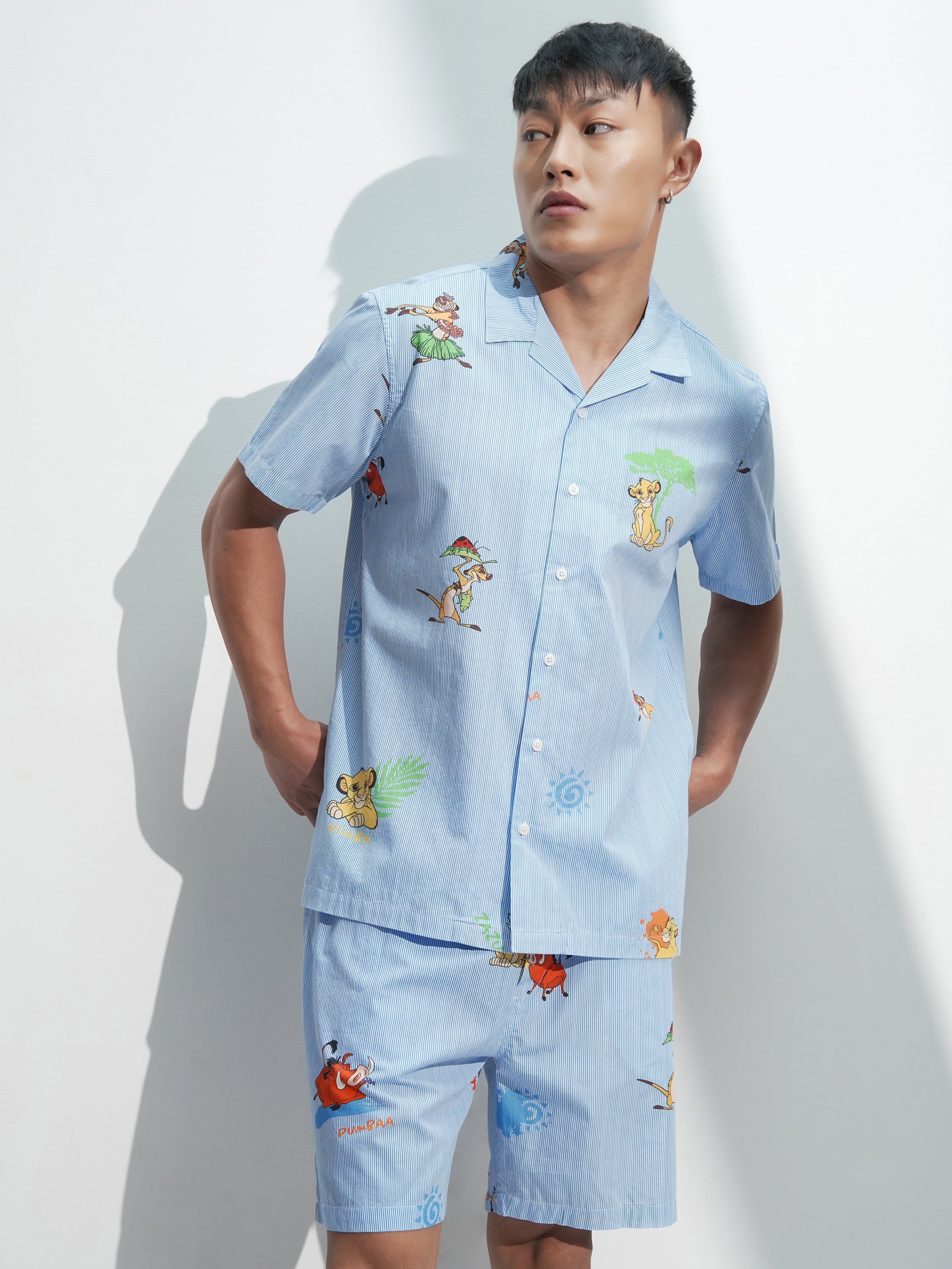 Disney By Highlander Men Blue Lion King Shirt With Shorts Co-Ords - Blue - Image 4