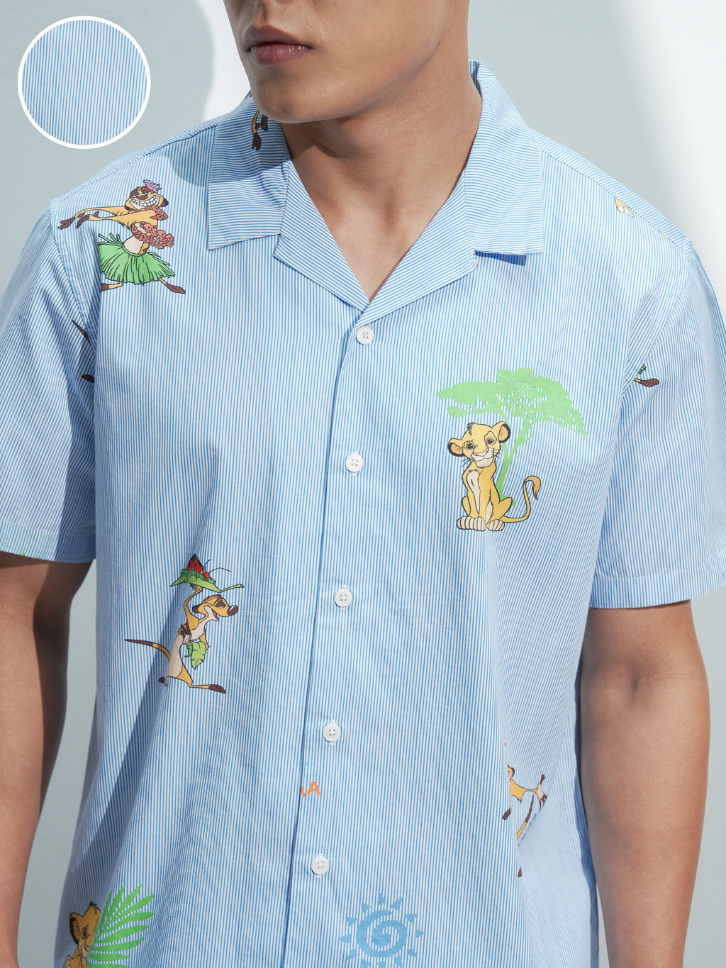 Disney By Highlander Men Blue Lion King Shirt With Shorts Co-Ords - Blue - Image 5