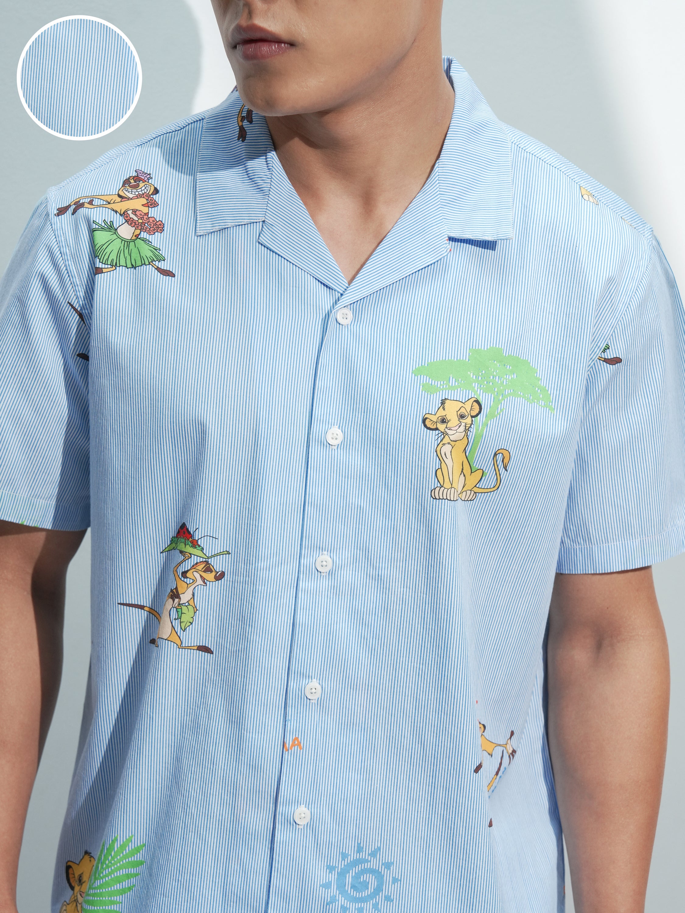 Disney By Highlander Men Blue Lion King Shirt With Shorts Co-Ords - Blue - Image 5