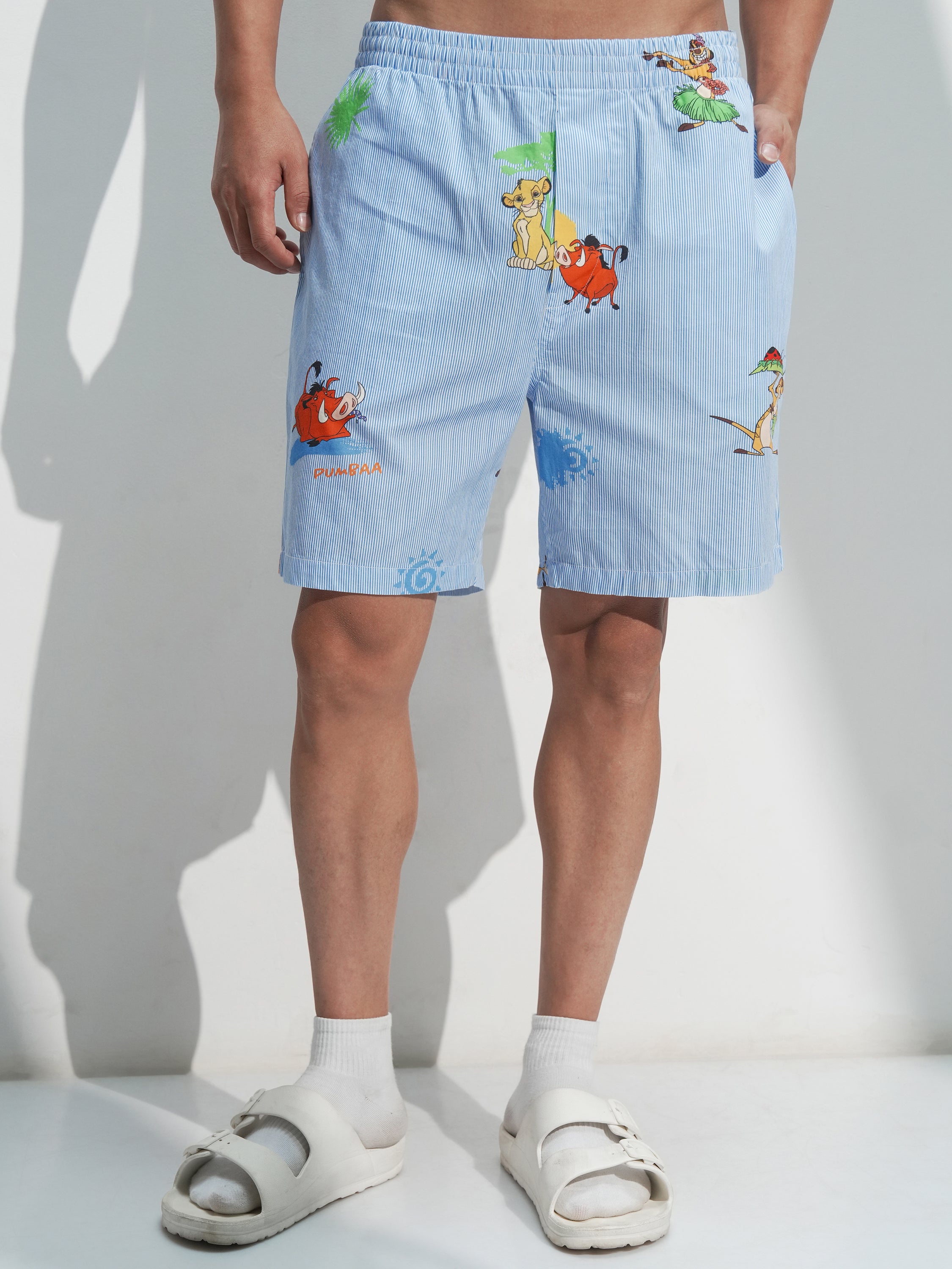 Disney By Highlander Men Blue Lion King Shirt With Shorts Co-Ords - Blue - Image 7