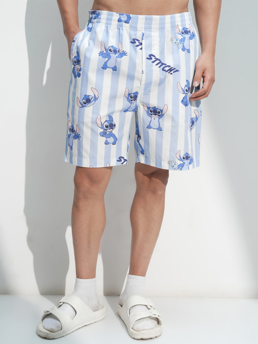 Disney By Highlander Men Blue Stitch Shirt With Shorts Co-Ords - Blue - Image 8
