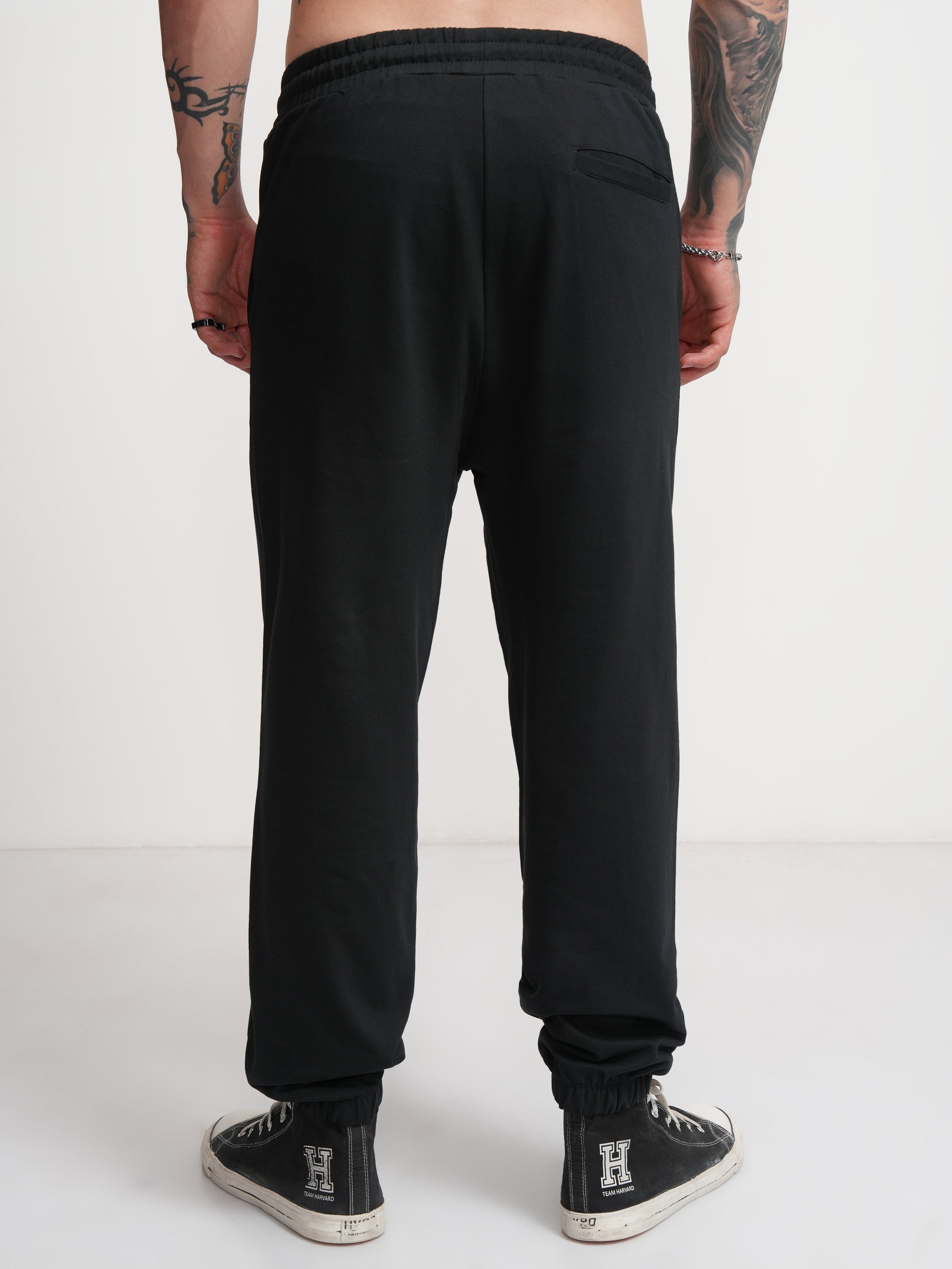 Disney By Highlander Men Black Donald Duck Printed Baggy Fit Joggers - Black - Image 3