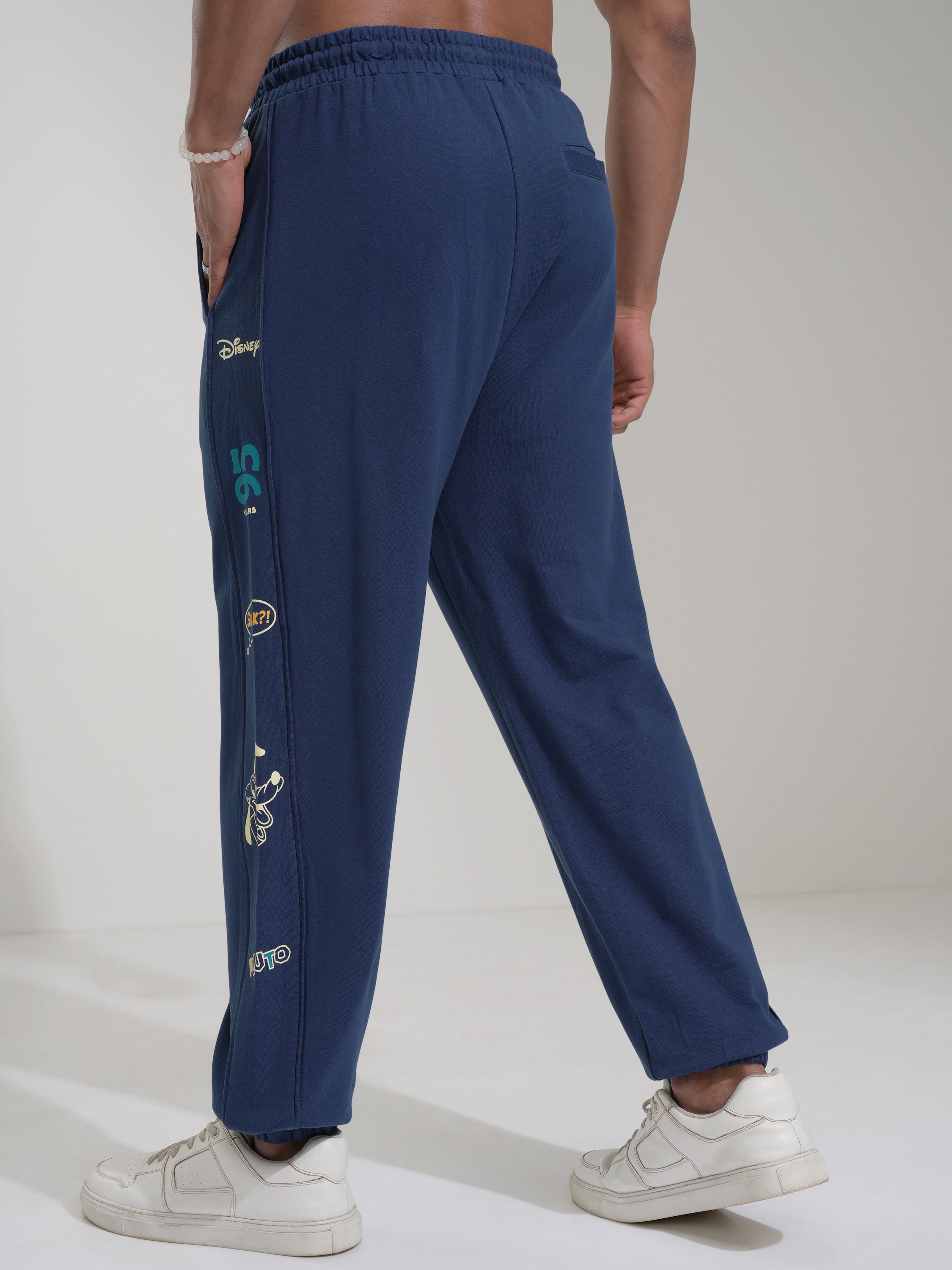 Disney By Highlander Men Navy Blue Pluto Regular Fit Printed Casual Trouser - Navy Blue - Image 3
