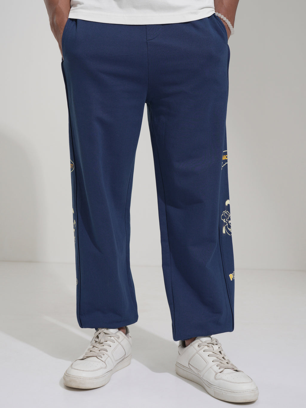 Disney By Highlander Men Navy Blue Pluto Regular Fit Printed Casual Trouser - Navy Blue - Image 4