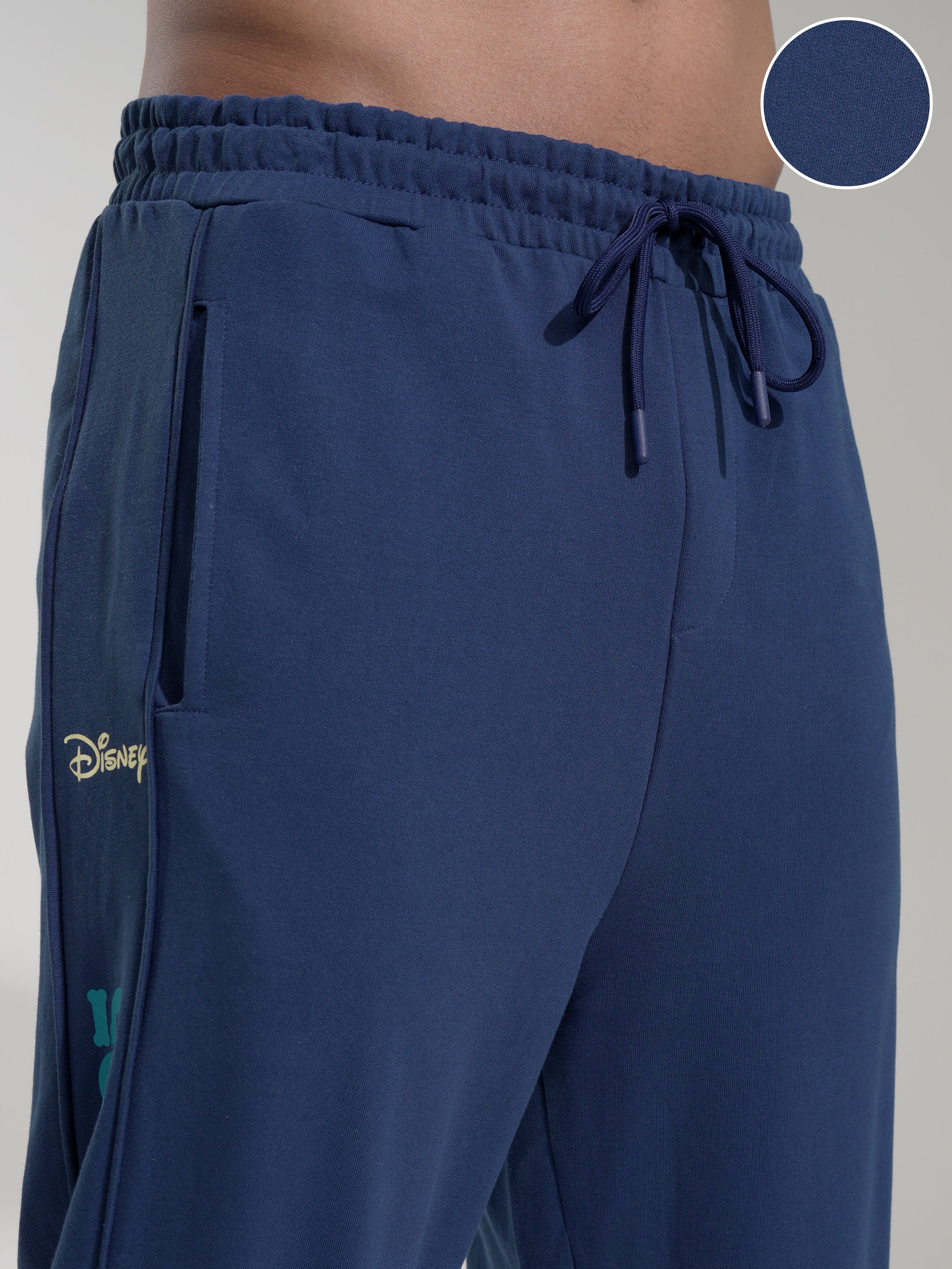 Disney By Highlander Men Navy Blue Pluto Regular Fit Printed Casual Trouser - Navy Blue - Image 5