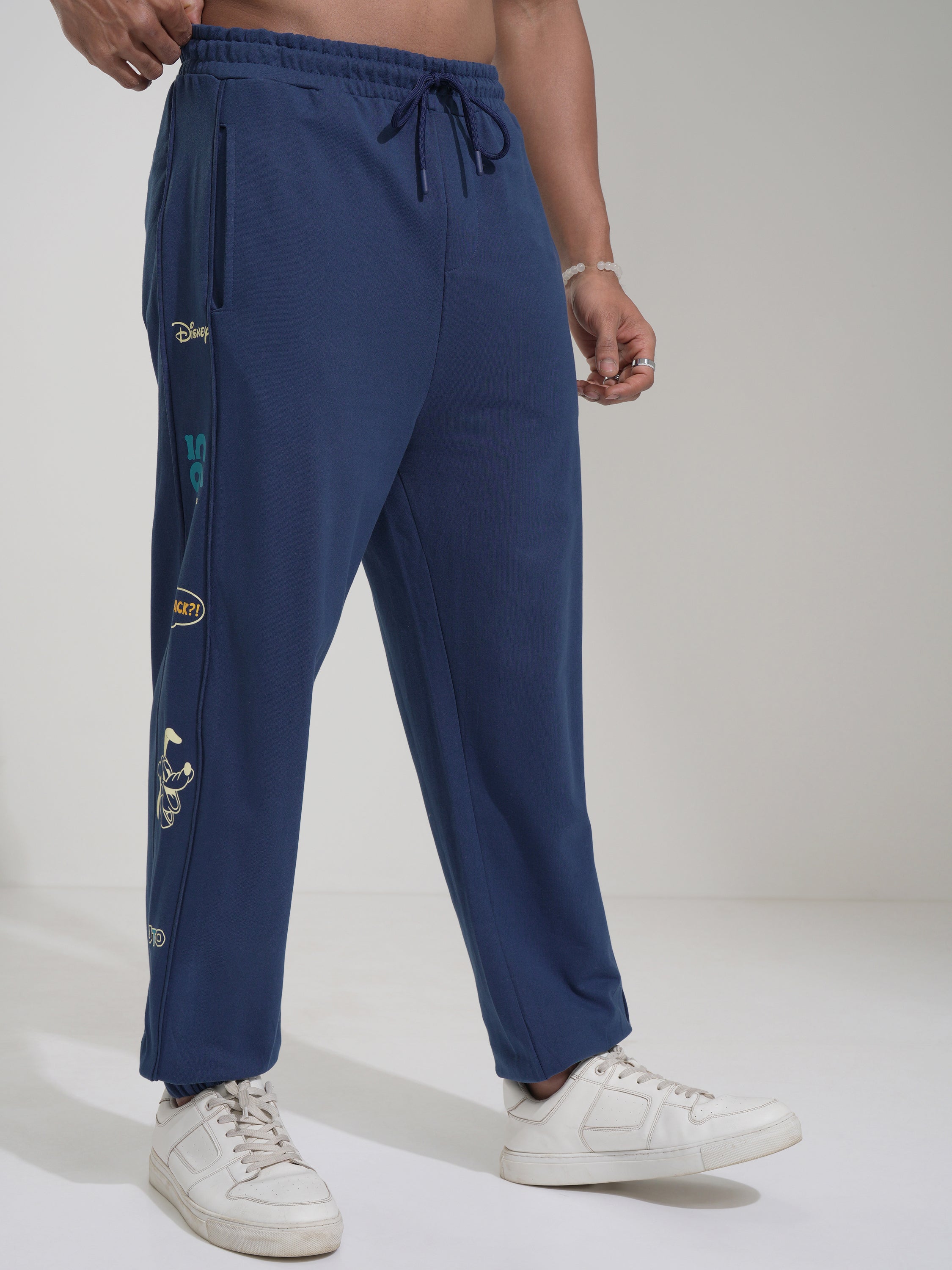 Disney By Highlander Men Navy Blue Pluto Regular Fit Printed Casual Trouser - Navy Blue - Image 6
