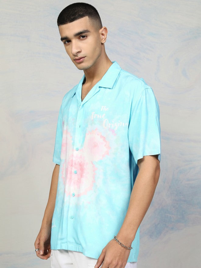 Disney By Highlander Men Blue Mickey Mouse Printed Relaxed Fit Casual Shirt - Blue - Image 4