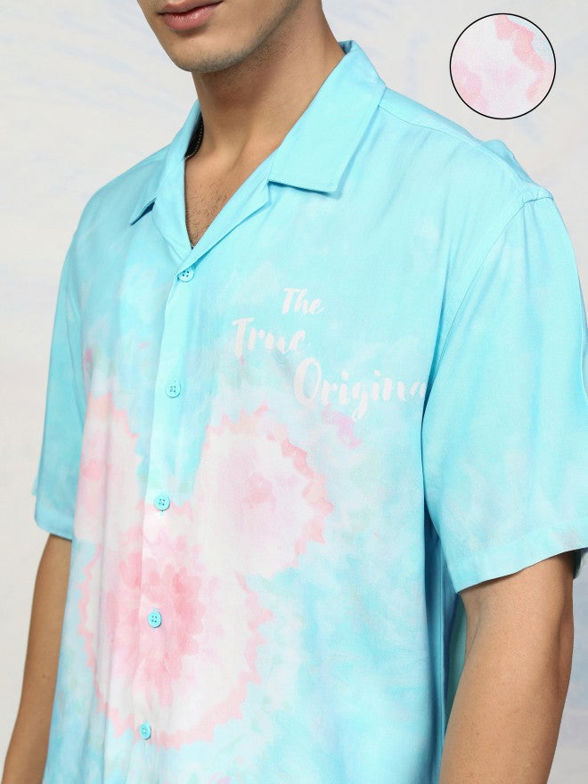 Disney By Highlander Men Blue Mickey Mouse Printed Relaxed Fit Casual Shirt - Blue - Image 5
