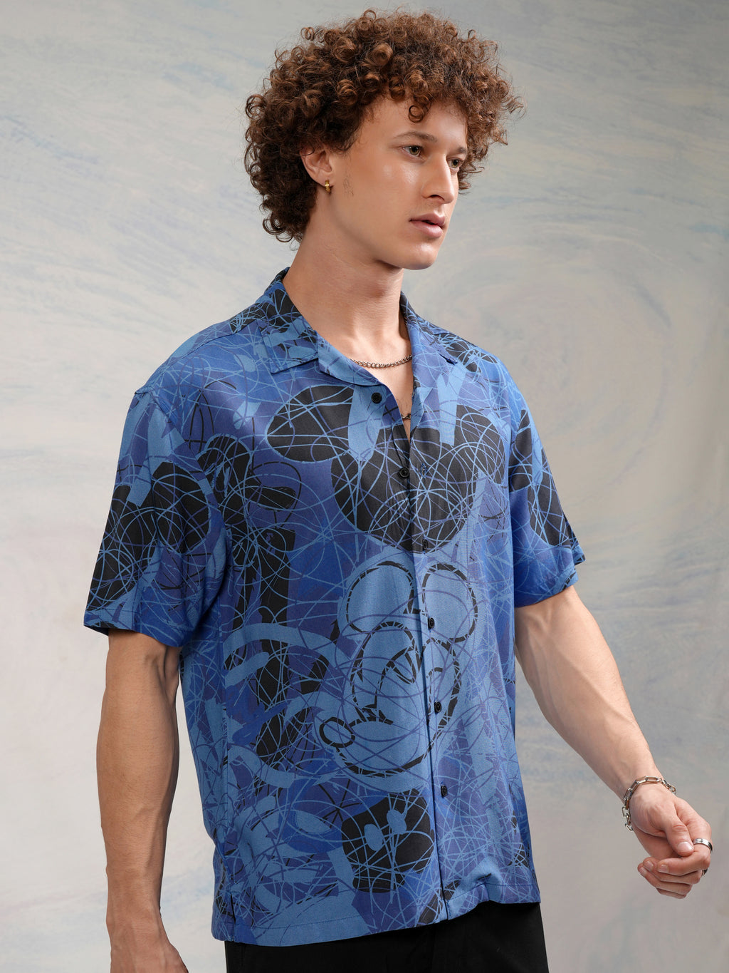 Disney By Highlander Men Blue Mickey Mouse Printed Relaxed Fit Casual Shirt - Blue - Image 6