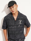 Disney By Highlander Men Black Lion King Printed Relaxed Fit Casual Shirt - Black - Image 1