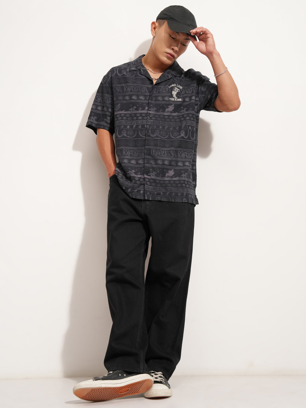 Disney By Highlander Men Black Lion King Printed Relaxed Fit Casual Shirt - Black - Image 2