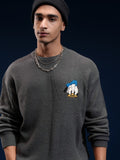 Disney By Highlander Men Grey Donald Duck Round Neck Pullover Sweater - Grey - Image 1