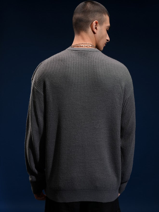 Disney By Highlander Men Grey Donald Duck Round Neck Pullover Sweater - Grey - Image 3