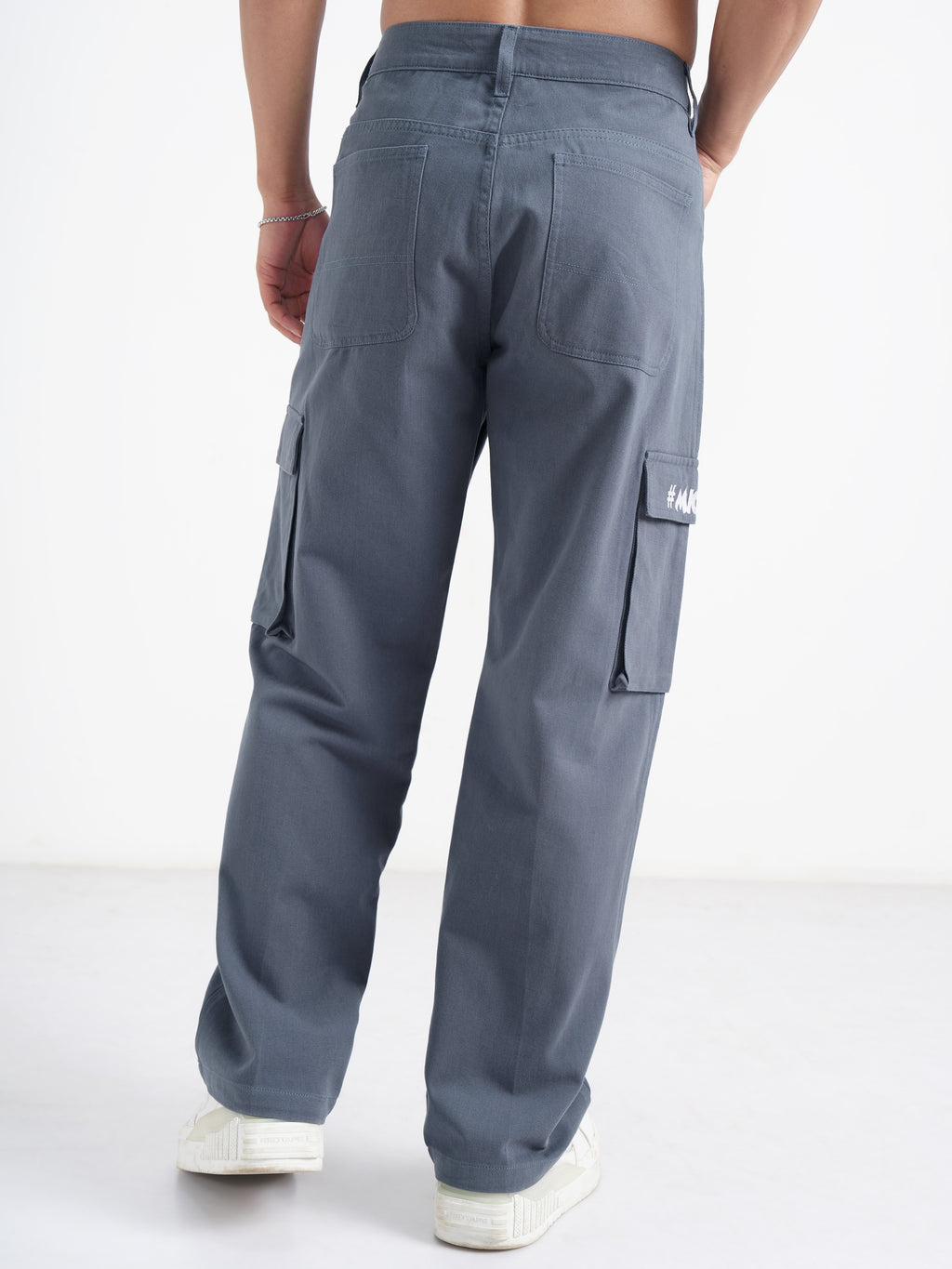 Disney By Highlander Men Blue Mickey Mouse Loose Fit Solid Cargos - Blue - Image 3