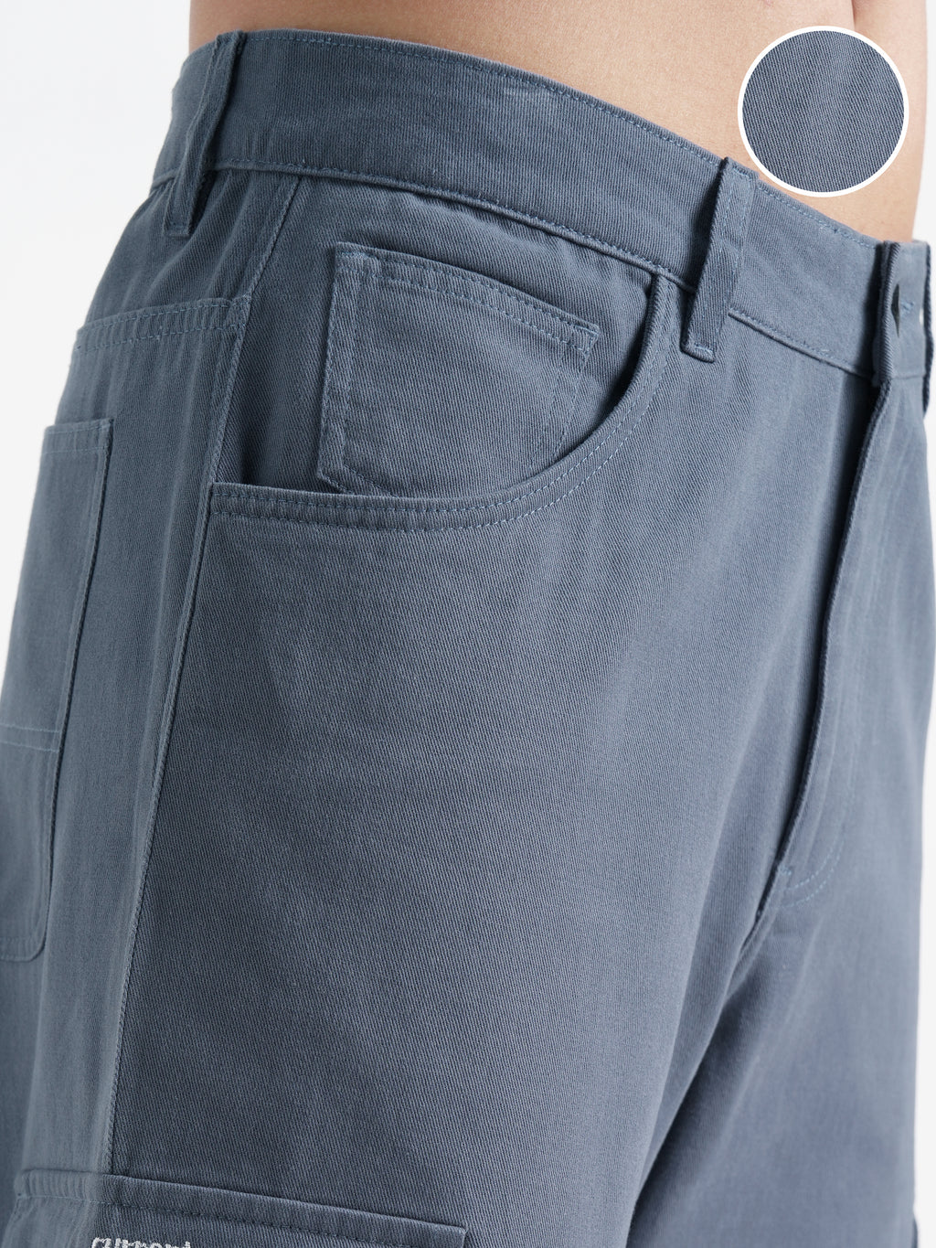 Disney By Highlander Men Blue Mickey Mouse Loose Fit Solid Cargos - Blue - Image 5