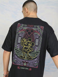 Disney By Highlander Men Black Mickey Mouse Printed Round Neck Oversized Fit T-Shirt - Black - Image 1