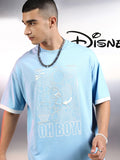 Disney By Highlander Men Blue Mickey Mouse Printed Round Neck Oversized Fit T-Shirt - Blue - Image 1