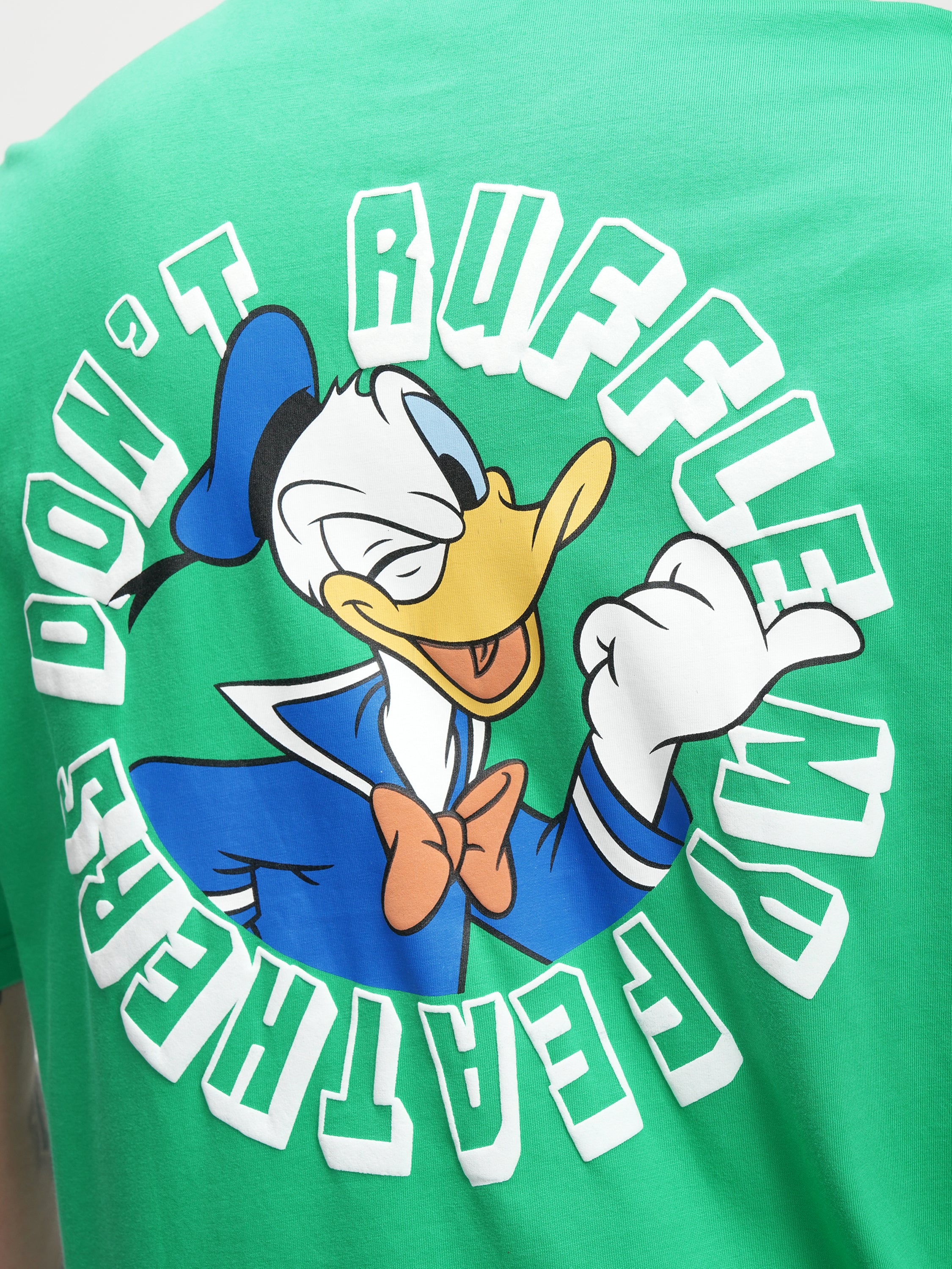 Donald Duck Men Printed Round Neck Oversized Fit T-Shirt - Green - Image 7