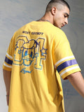 Disney By Highlander Men Yellow Donald Duck Printed Round Neck Oversized Fit T-Shirt - Yellow - Image 1