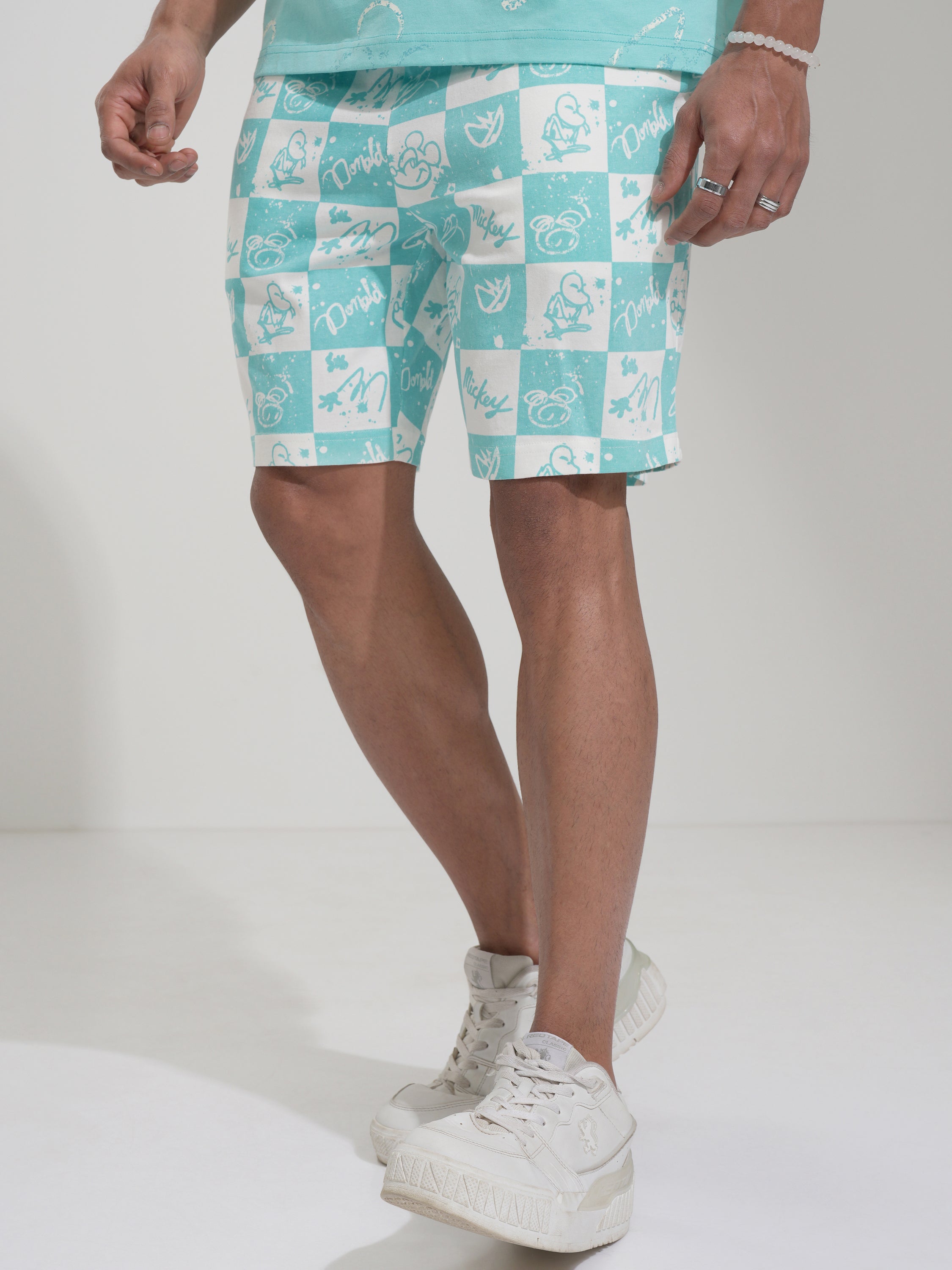 Disney By Highlander Men Blue Mickey Mouse Loose Fit Shorts - Blue - Image 4