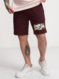 Disney By Highlander Men Maroon Donald Duck Relaxed Fit Shorts - Maroon - Image 1