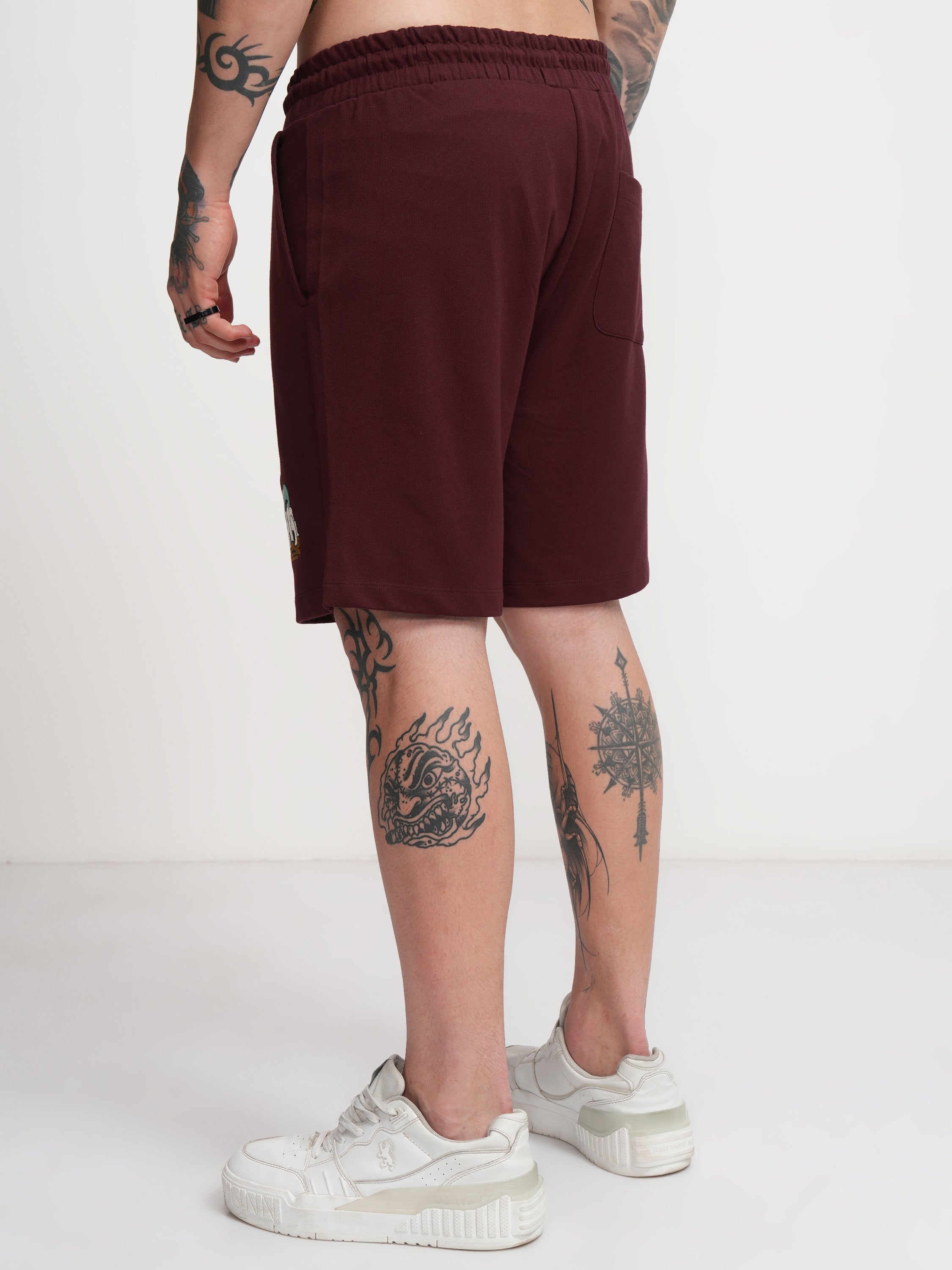 Disney By Highlander Men Maroon Donald Duck Relaxed Fit Shorts - Maroon - Image 3