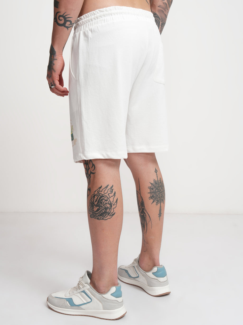 Disney By Highlander Men Off White Mickey Mouse Relaxed Fit Shorts - Off White - Image 3