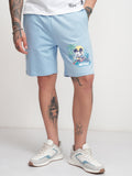 Disney By Highlander Men Blue Mickey Mouse Relaxed Fit Shorts - Blue - Image 1