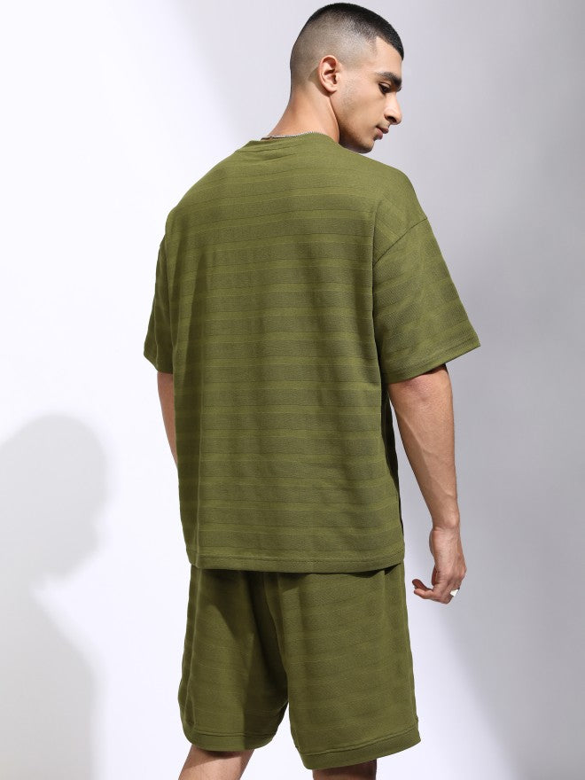 Highlander Men Olive T-Shirt With Shorts Co-Ords - Olive - Image 3