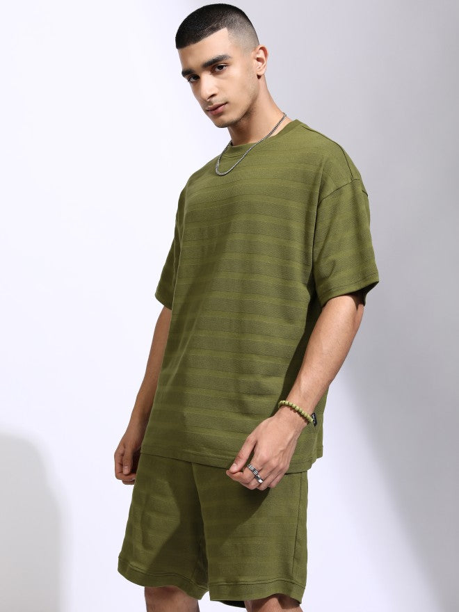 Highlander Men Olive T-Shirt With Shorts Co-Ords - Olive - Image 4