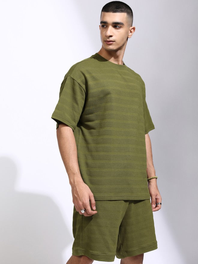 Highlander Men Olive T-Shirt With Shorts Co-Ords - Olive - Image 6