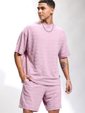 Highlander Men Mauve T-Shirt With Shorts Co-Ords - Mauve - Image 1