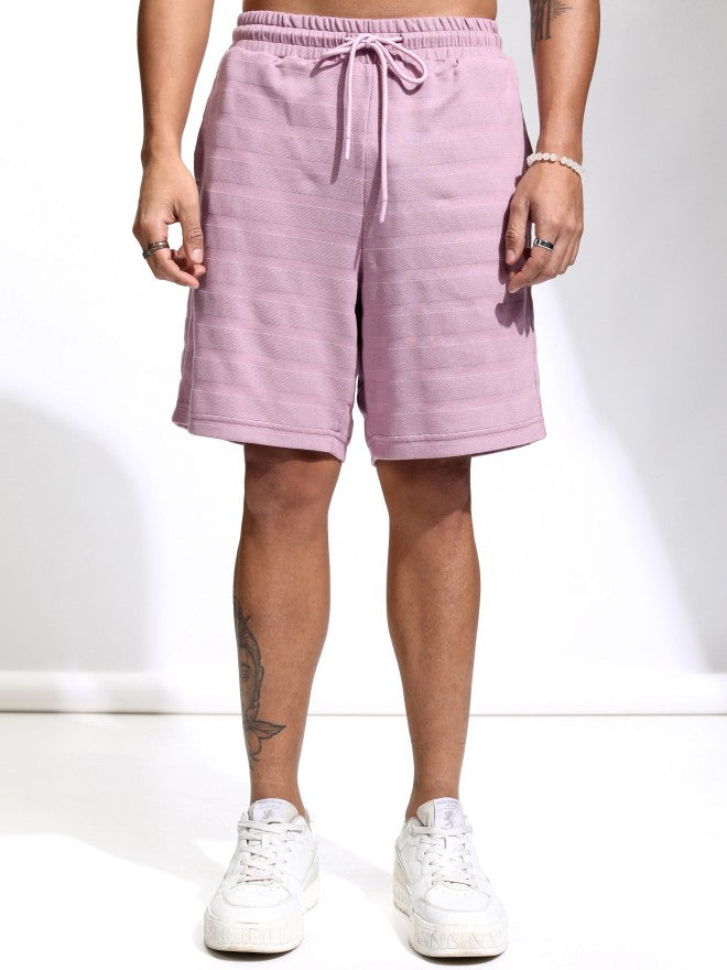 Highlander Men Mauve T-Shirt With Shorts Co-Ords - Mauve - Image 7