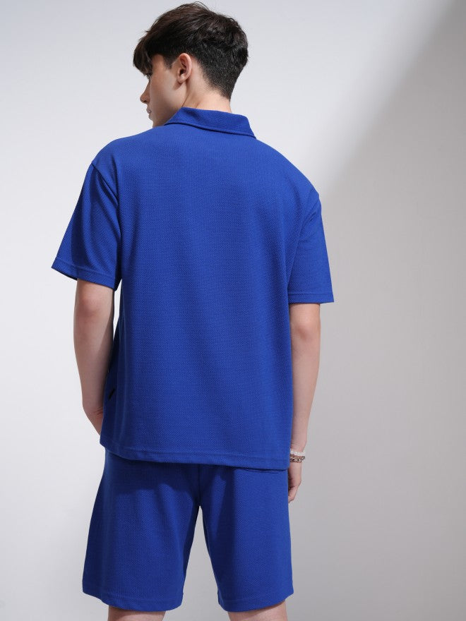 Highlander Men Blue T-Shirt With Shorts Co-Ords - Blue - Image 3